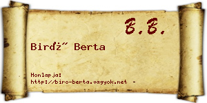 Biró Berta névjegykártya